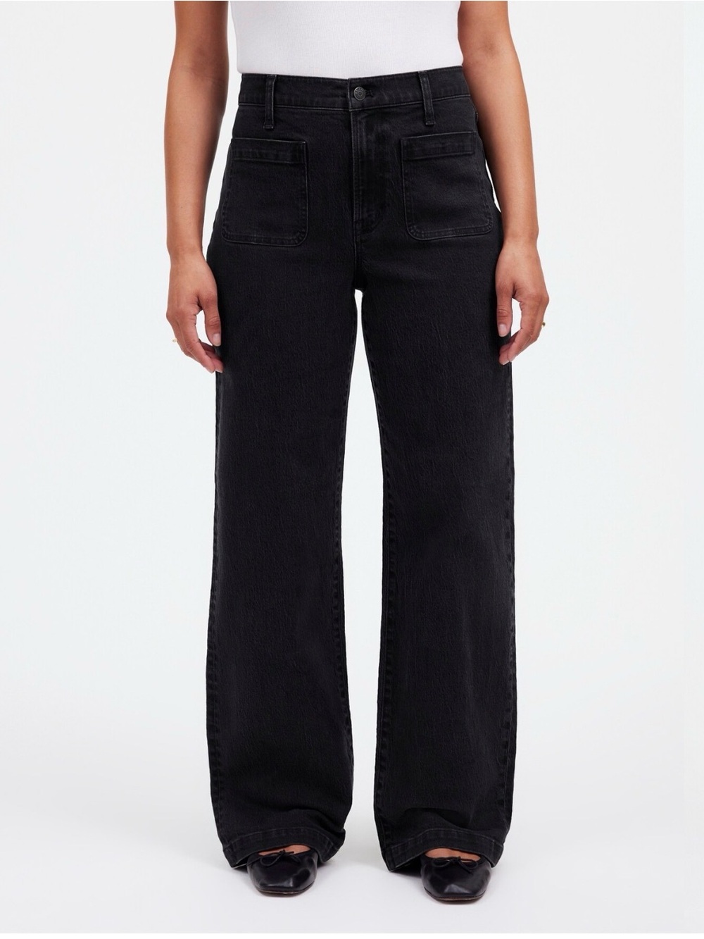 Madewell The Emmett Wide Leg Full Length Jeans High Rise Comfort Stretch 31 TALL